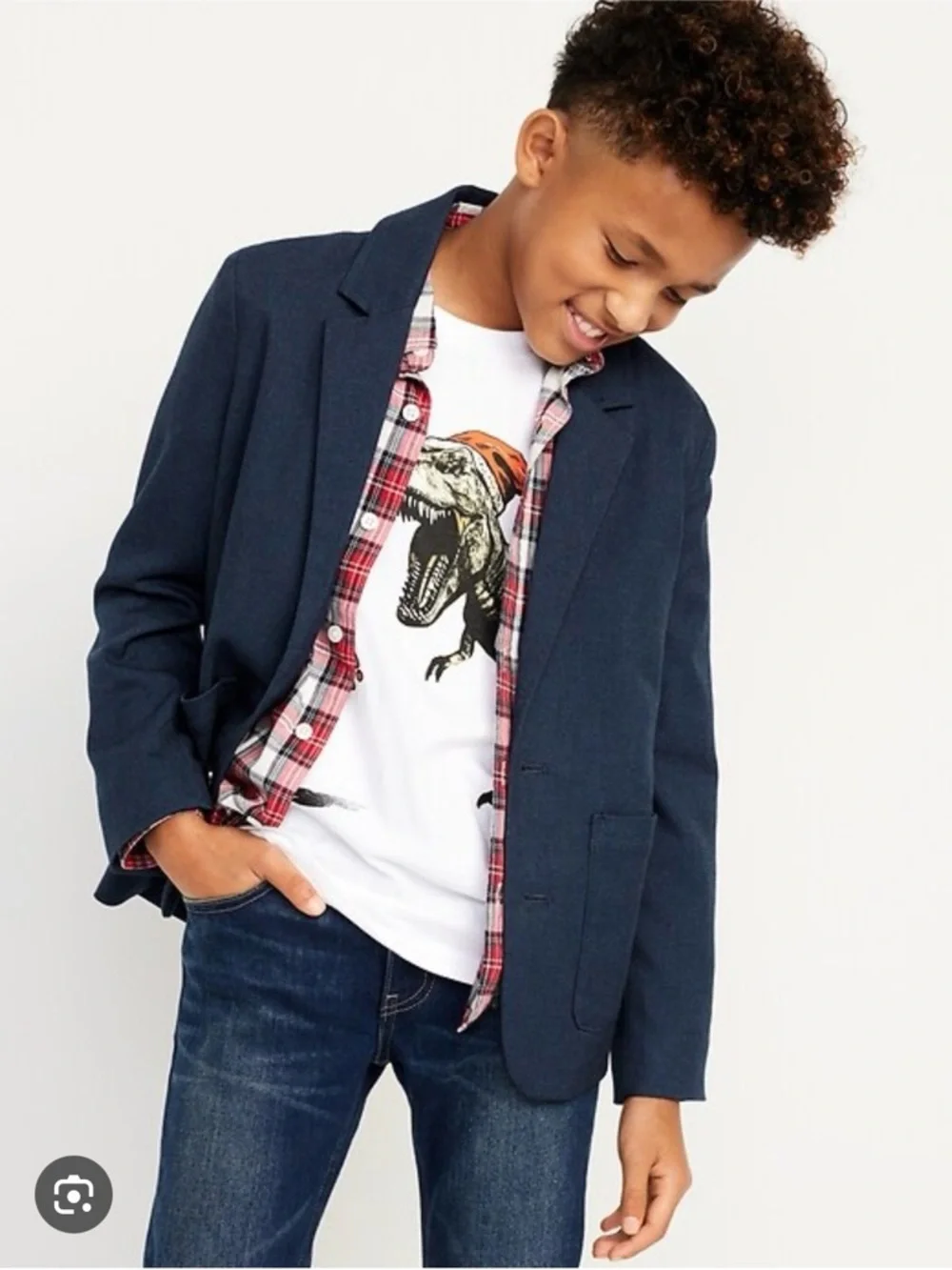 Old Navy Navy Boys Twill Blazer, M/8